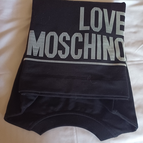 NWOT, LOVE MOSCHINO EMBELLISHED FRENCH TERRY SWEATSHIRT. - Picture 7 of 10
